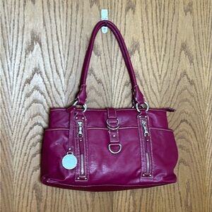 Franco Sarto large dark pink satchel shoulder bag